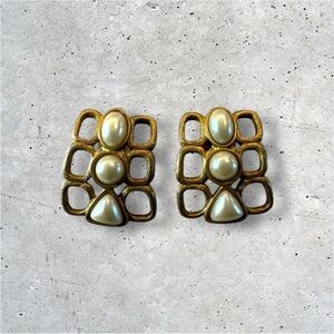 VINTAGE Avon GEOMETRIC CHUNKY EARRINGS 1980s